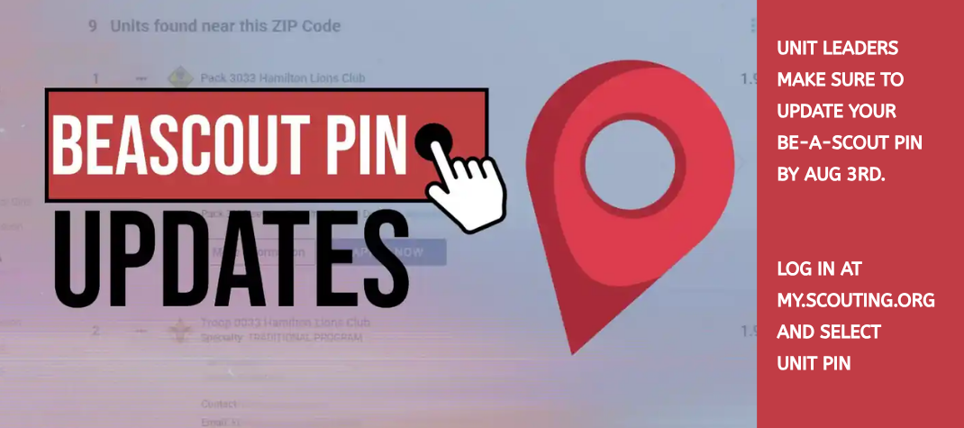 Update your Be A Scout pin.